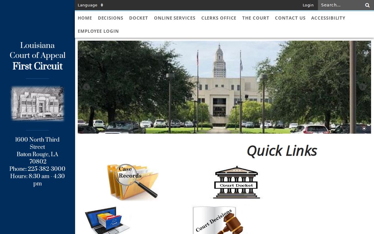 West Baton Rouge court records Louisiana First Circuit appellate access route