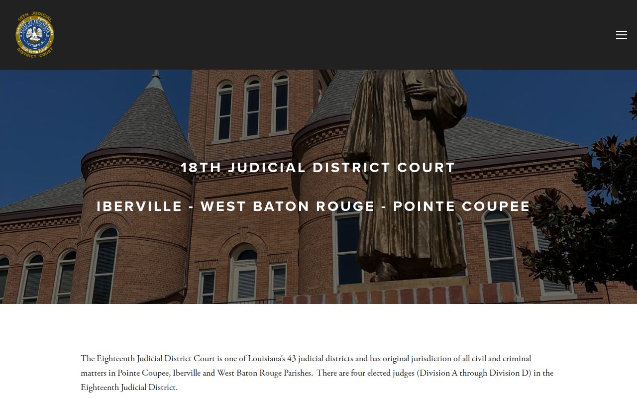 West Baton Rouge Parish court docket 18th Judicial District Court information