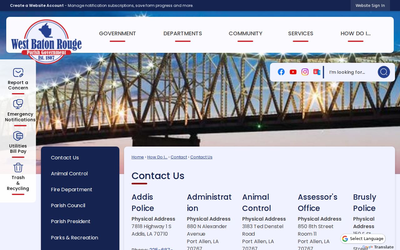 West Baton Rouge Parish court docket parish court contact directory