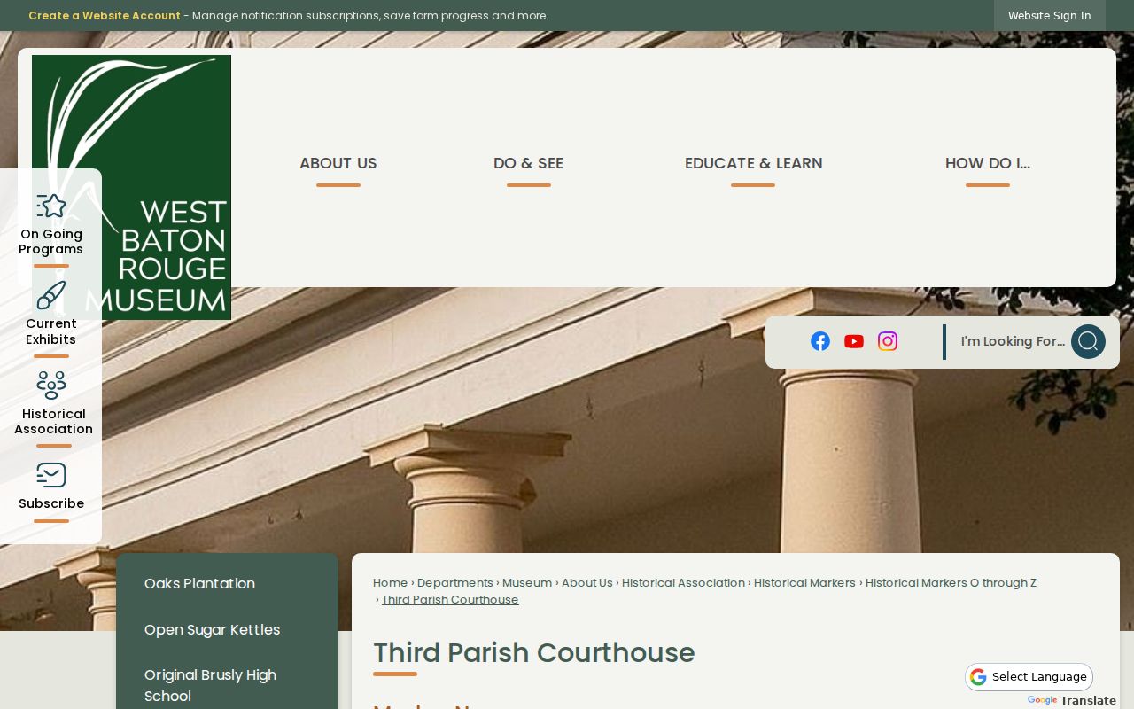 West Baton Rouge Parish court docket official courthouse and calendar context